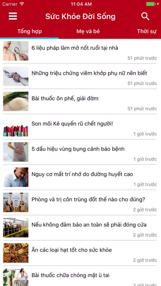 Capturas de tela do Sức Khoẻ và Đời Sống