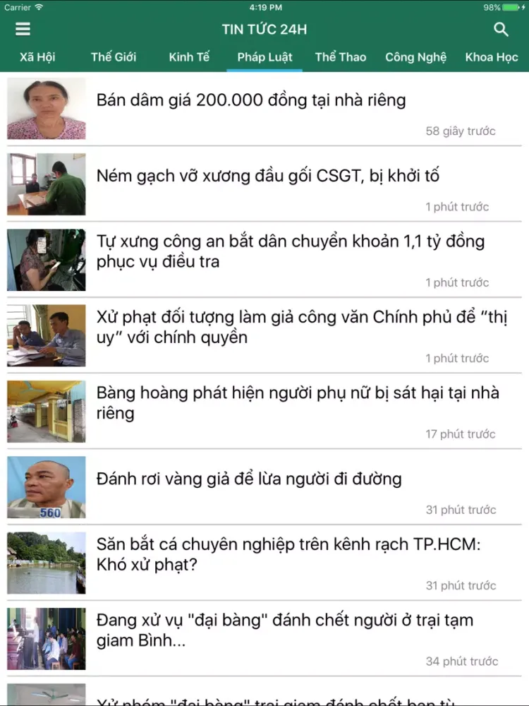 Tangkapan layar Tin Tức 24h - Đọc báo online, tin mới tổng hợp iPad 