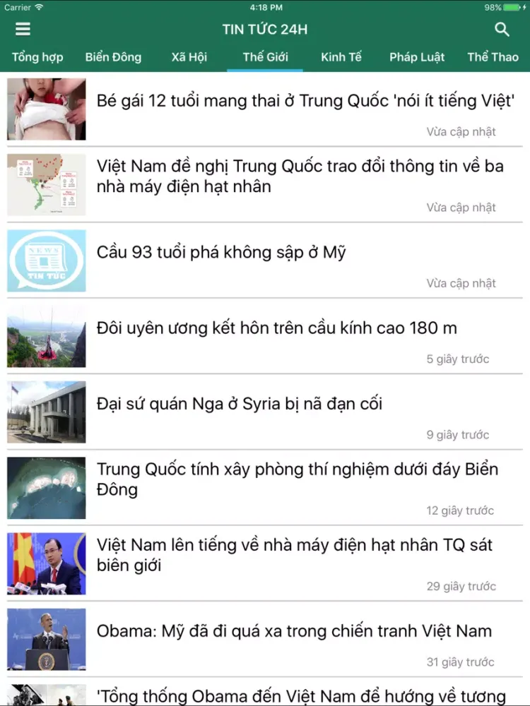 Tangkapan layar Tin Tức 24h - Đọc báo online, tin mới tổng hợp iPad 