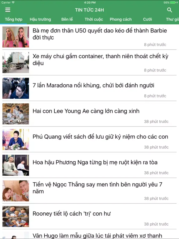 Tangkapan layar Tin Tức 24h - Đọc báo online, tin mới tổng hợp iPad 