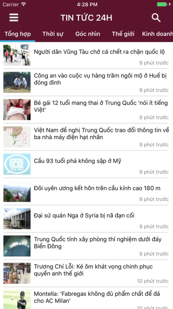 Tangkapan layar Tin Tức 24h - Đọc báo online, tin mới tổng hợp