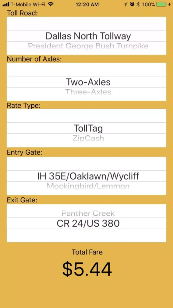 صور DFW Quick Toll Calculator