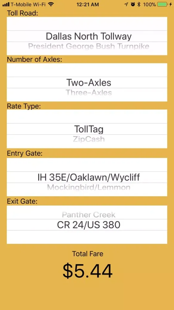 صور DFW Quick Toll Calculator