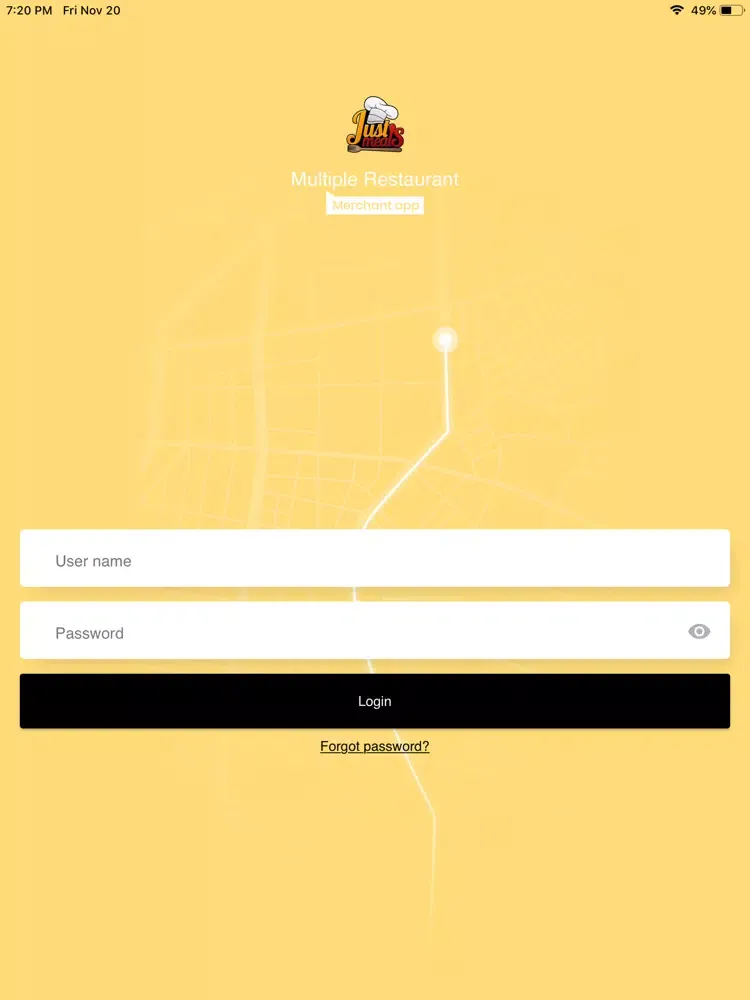 Скриншоты JustMeals Merchant iPad 
