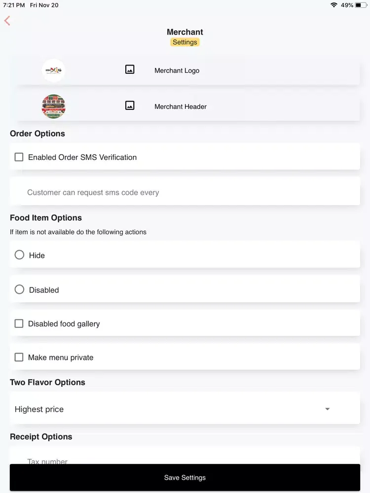 Скриншоты JustMeals Merchant iPad 