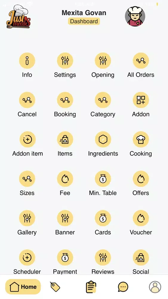 Скриншоты JustMeals Merchant
