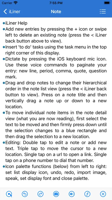 iLiner Note Screenshots