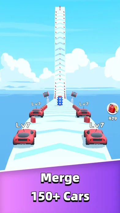 Tangkapan skrin Merge Car Run - Evolution Race