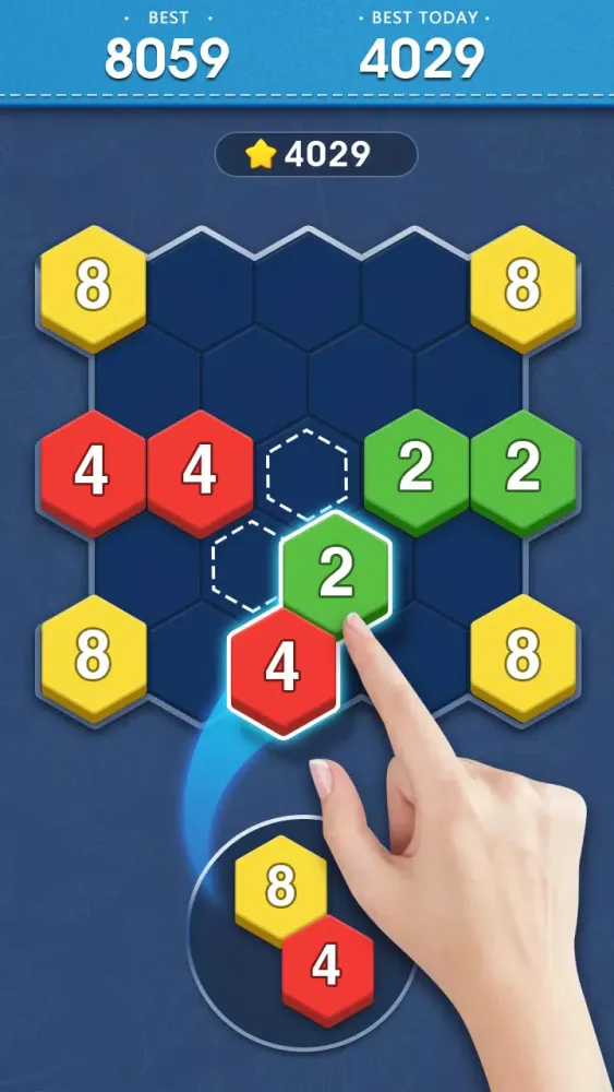 Merge Block - 2048 Hexa puzzle 스크린샷