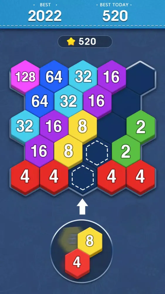 Merge Block - 2048 Hexa puzzle 스크린샷