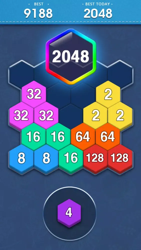 Merge Block - 2048 Hexa puzzle 스크린샷