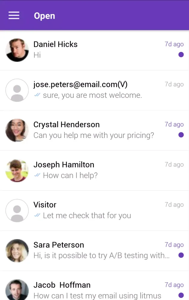 Tangkapan layar Nudgespot Messenger (Unreleased)
