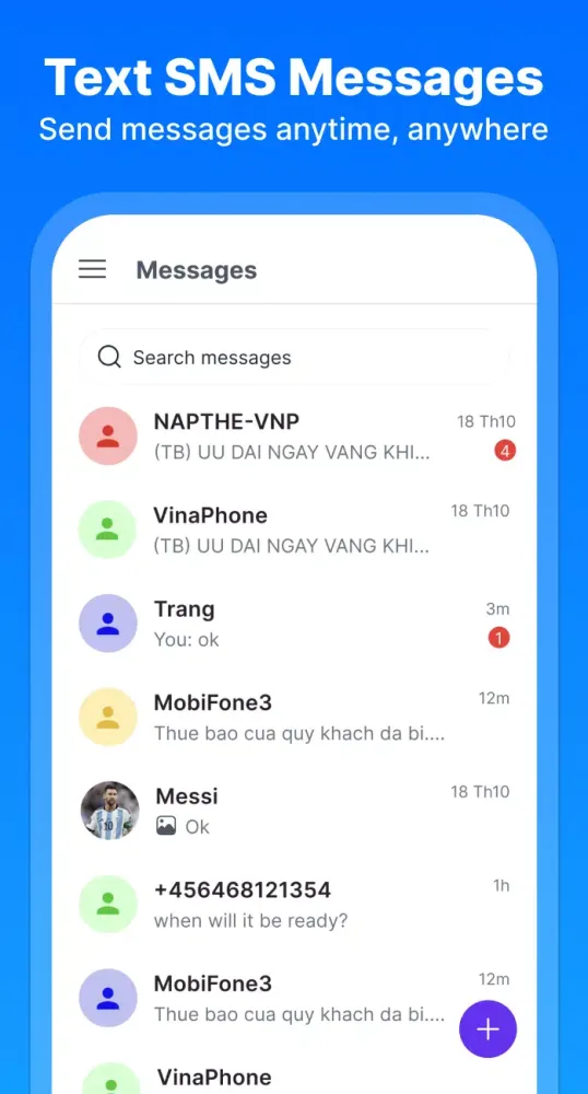 Capturas de pantalla de Messenger: Text Messages