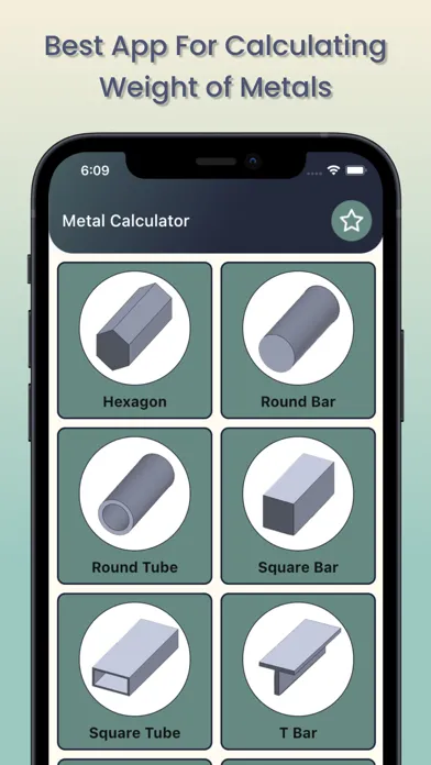Capturas de tela do Metal Weight Calculators