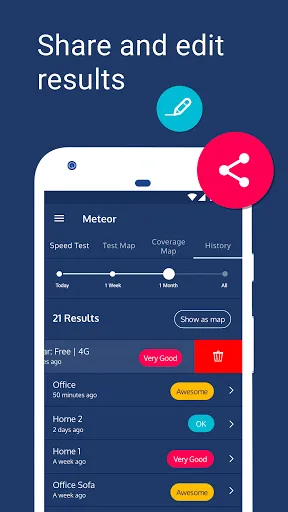 Meteor Speed Test 4G, 5G, WiFi Screenshots