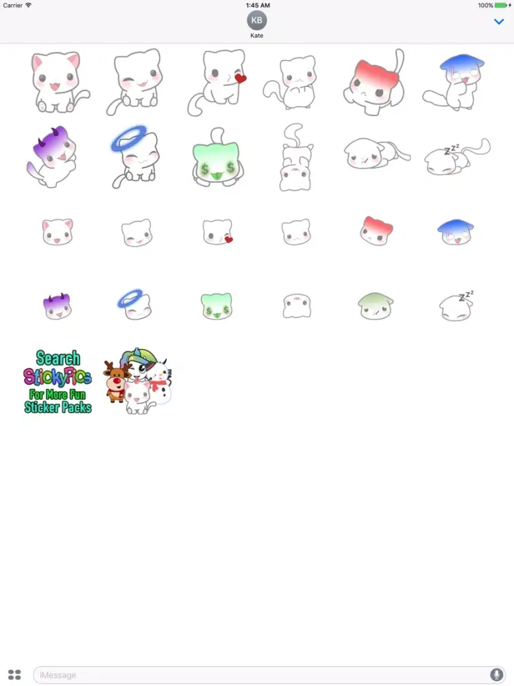 Silly Kitty Stickers iPad  स्क्रीनशॉट