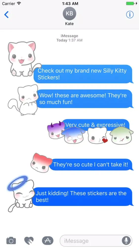 Silly Kitty Stickers स्क्रीनशॉट