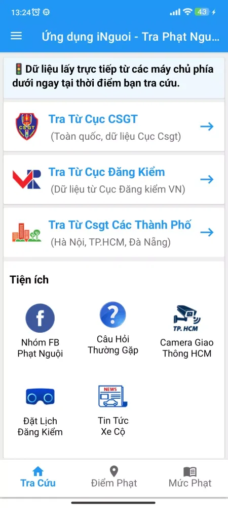 Zrzuty ekranu iNguoi - Tra Cứu Phạt Nguội