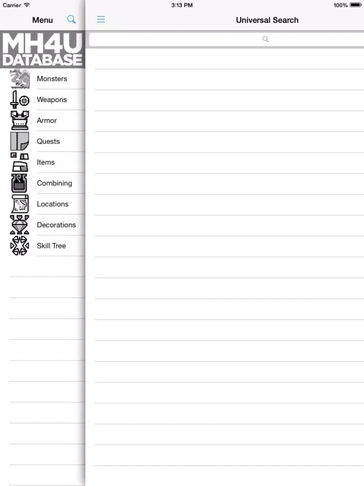 MH4U Database iPad  Screenshots