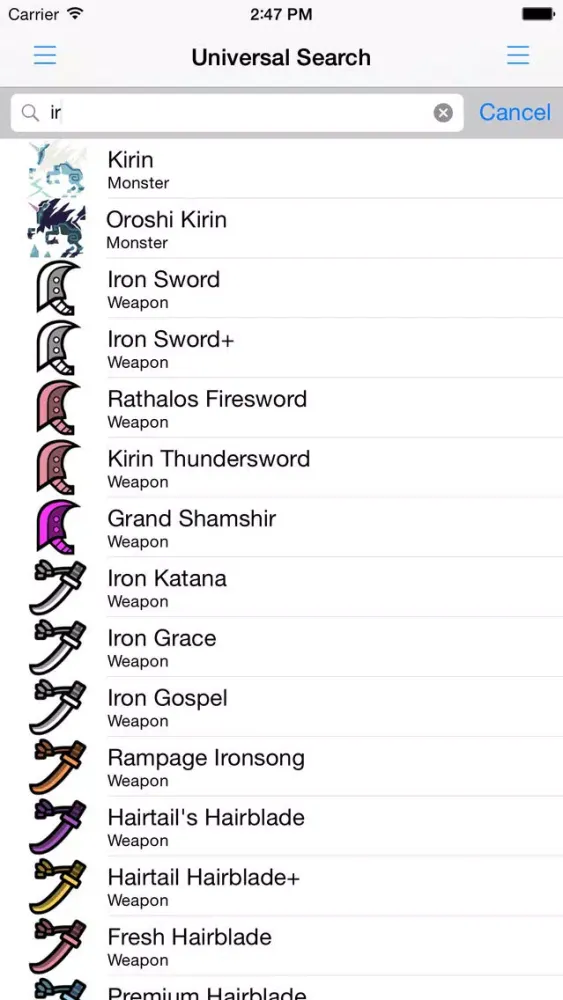 MH4U Database Screenshots