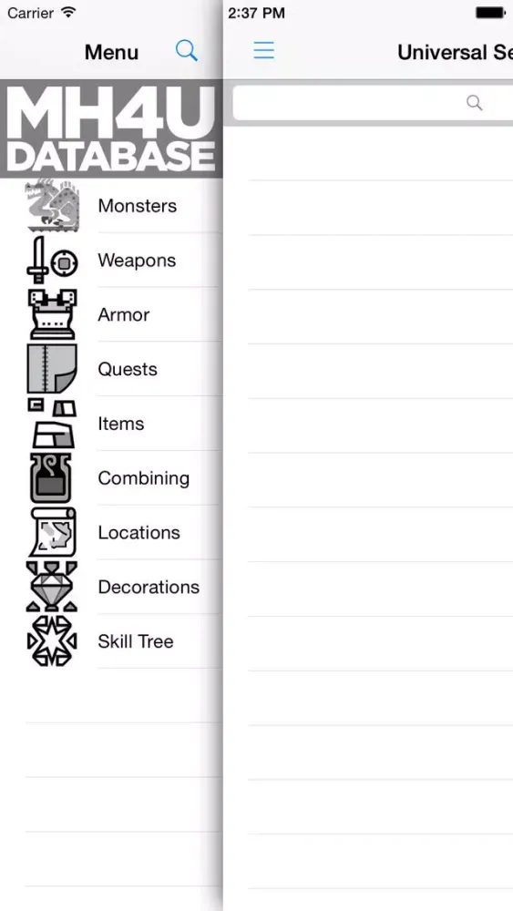 MH4U Database Screenshots