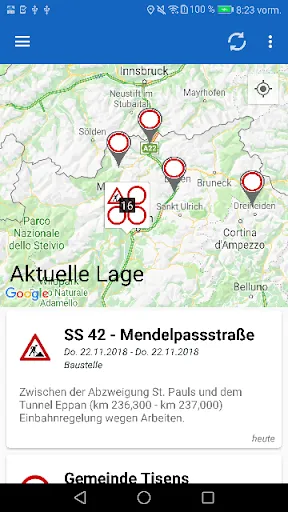 Tangkapan skrin Südtirol - Verkehr