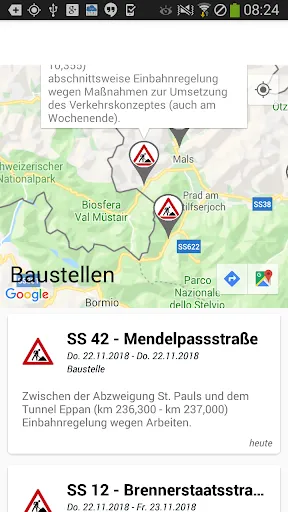 Tangkapan skrin Südtirol - Verkehr