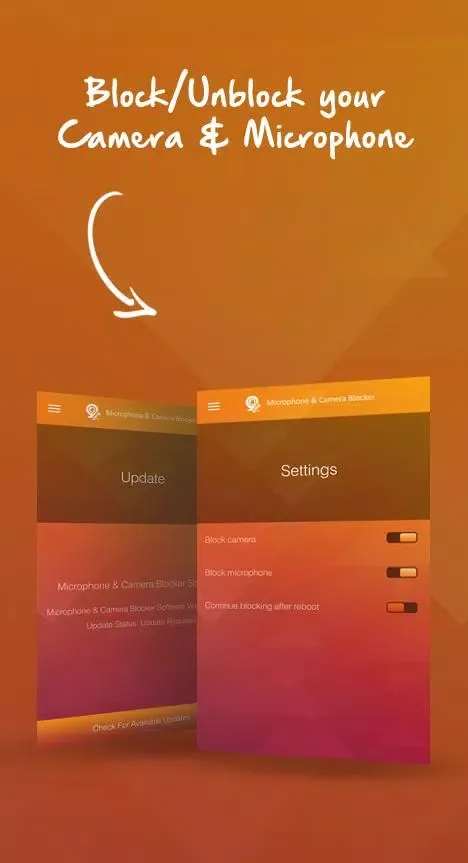 Captures d'écran de Microphone & Camera Blocker