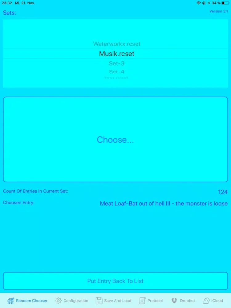Скриншоты RandomChooser iPad 