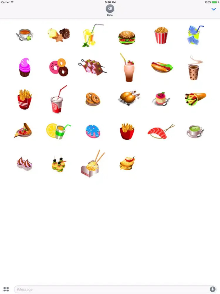 ภาพหน้าจอของ Fun Fast Food Sticker Pack for Messaging iPad 
