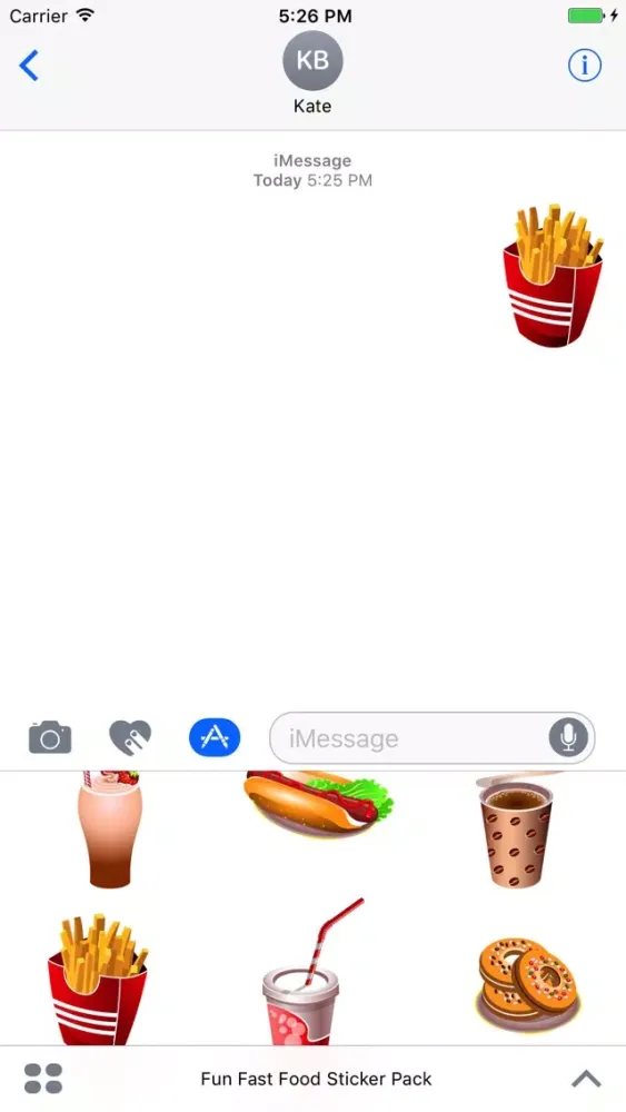 ภาพหน้าจอของ Fun Fast Food Sticker Pack for Messaging