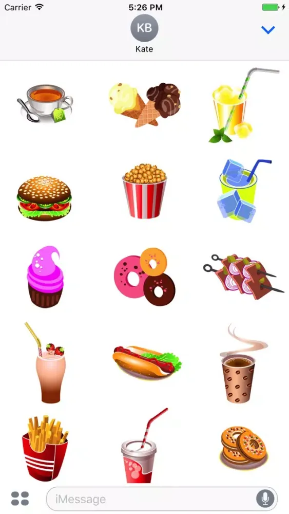 ภาพหน้าจอของ Fun Fast Food Sticker Pack for Messaging