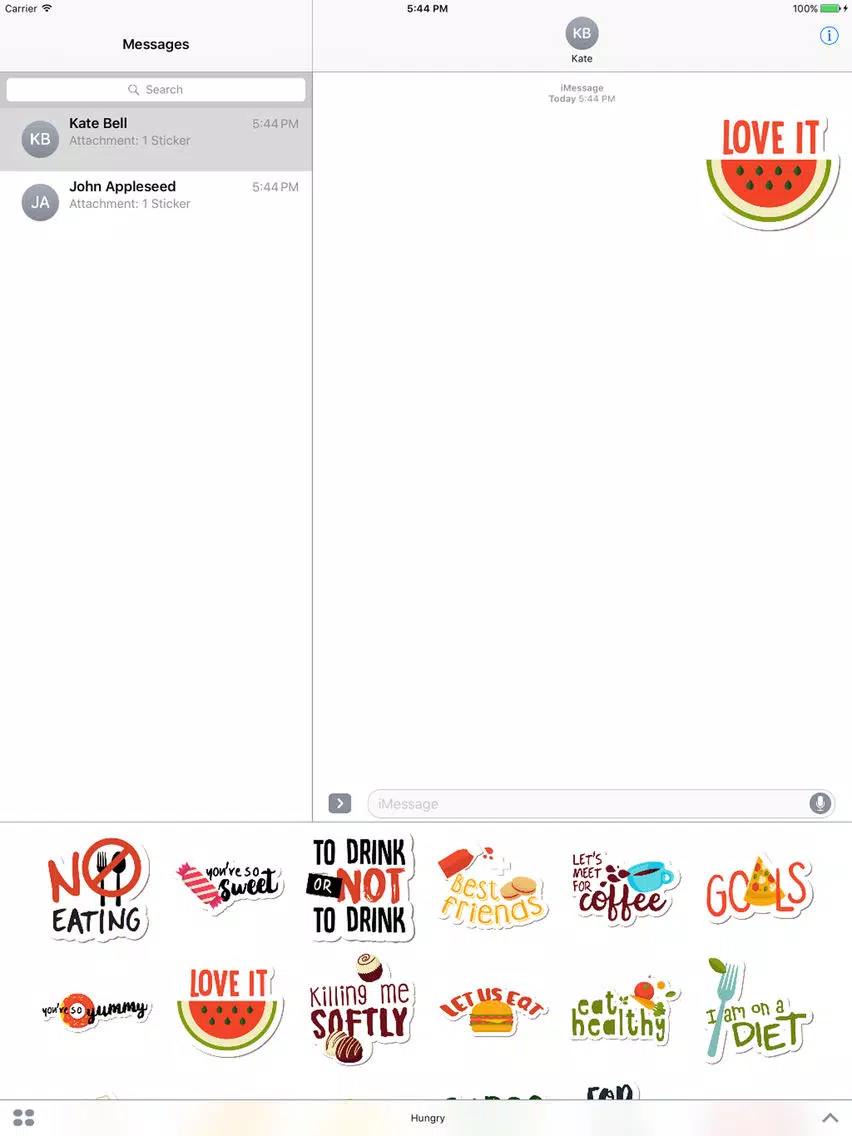 ภาพหน้าจอของ Hungry Sticker Pack for Messaging iPad 