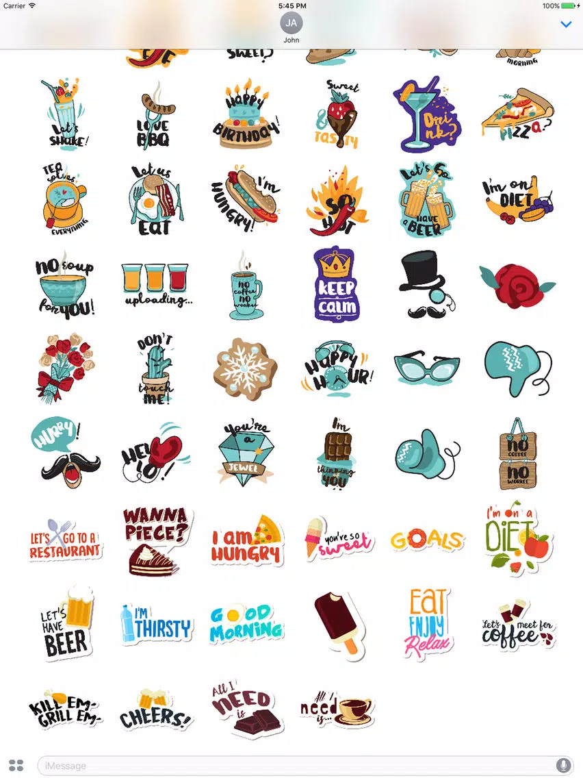ภาพหน้าจอของ Hungry Sticker Pack for Messaging iPad 