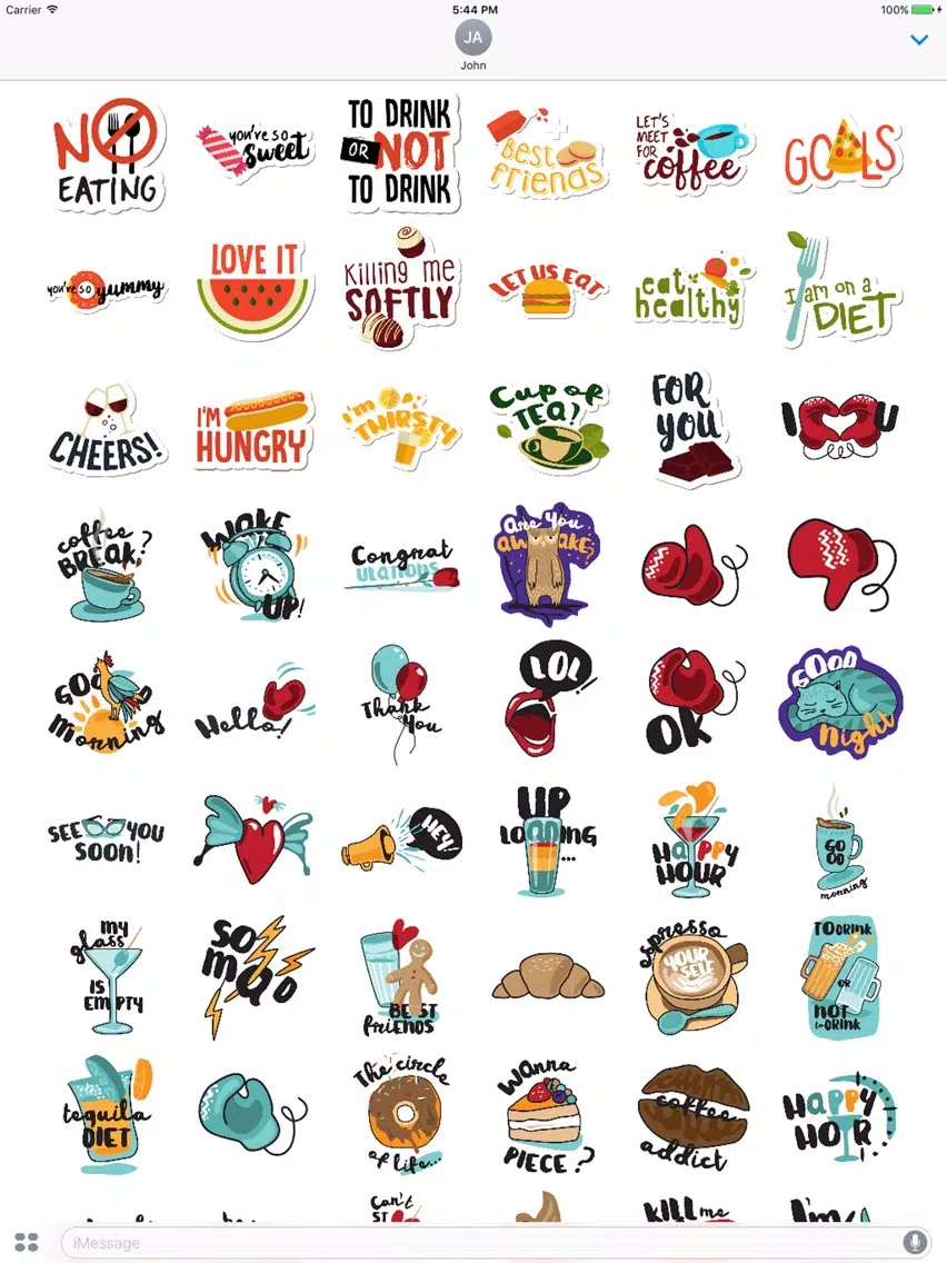 ภาพหน้าจอของ Hungry Sticker Pack for Messaging iPad 