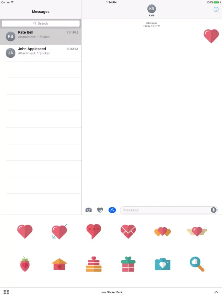 Love Sticker Pack for Messaging iPad  Ekran Görüntüleri