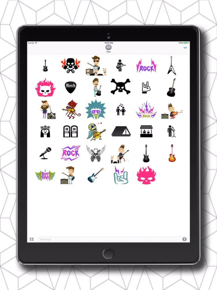 RockFest Sticker Pack for Messaging iPad 应用截图