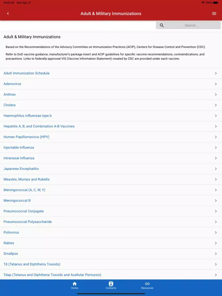 Immunization Tool-Kit iPad  स्क्रीनशॉट