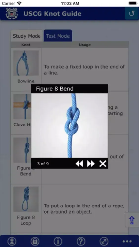 Capturas de pantalla de USCG Knot Guide