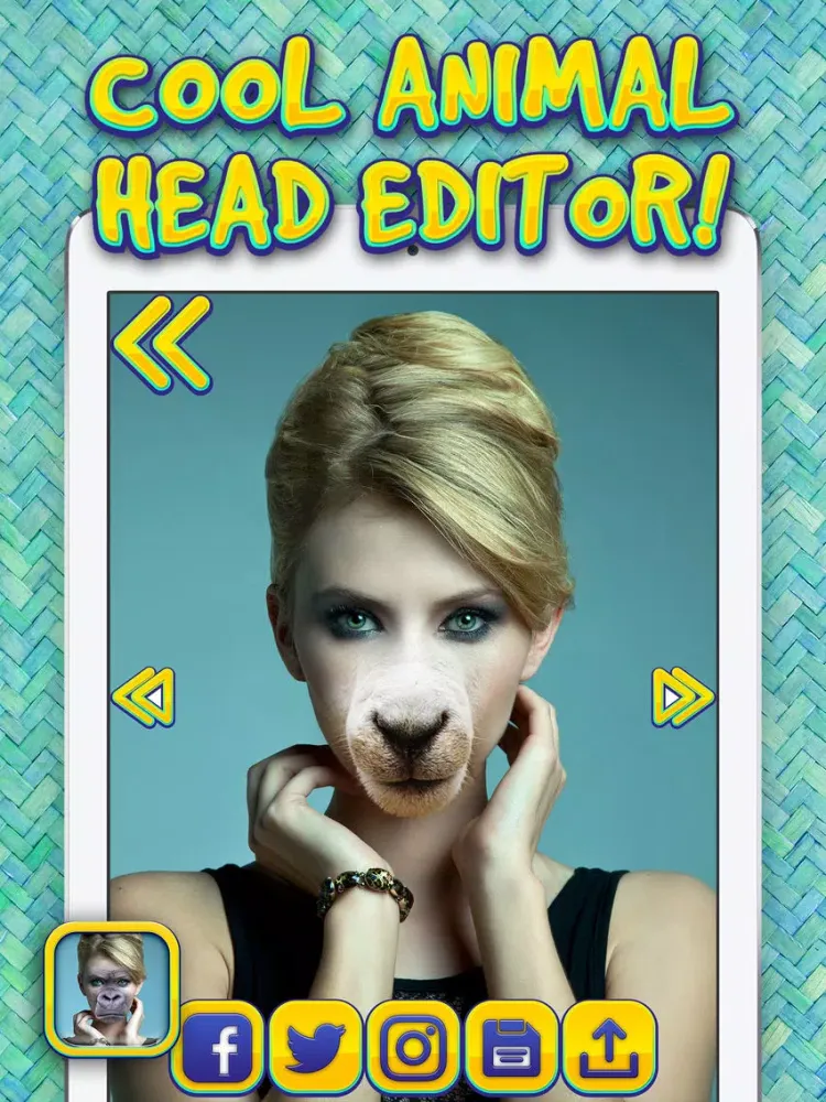 Capturas de tela do Animal Head Photo Effects – Cool Face Swap Montage Maker with Funny Stickers iPad 