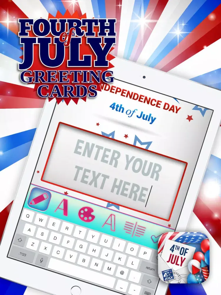 4th of July Greeting Cards – Celebrate Independence Day with Patriotic eCard.s iPad  Screenshots