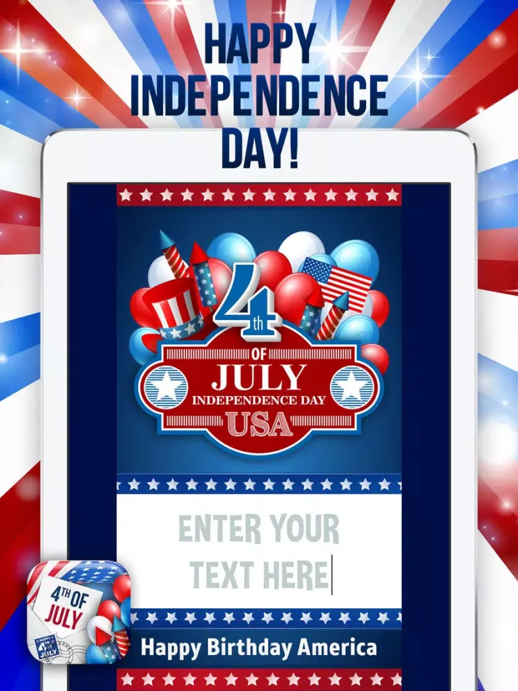 4th of July Greeting Cards – Celebrate Independence Day with Patriotic eCard.s iPad  Screenshots