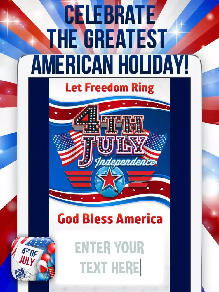 4th of July Greeting Cards – Celebrate Independence Day with Patriotic eCard.s iPad  Screenshots
