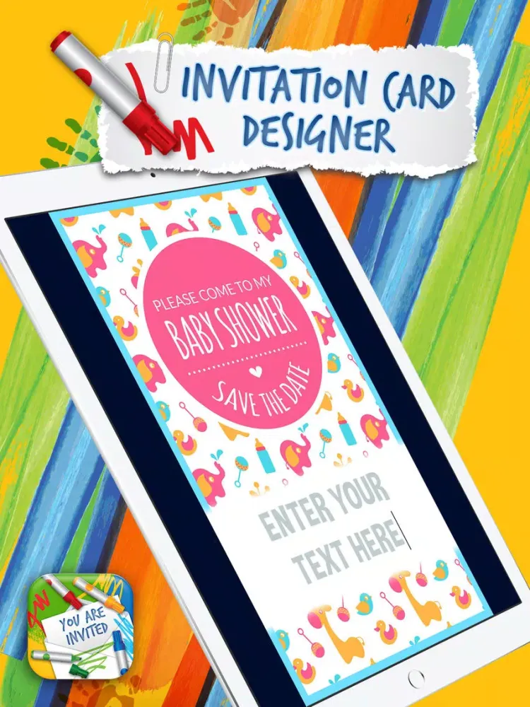 Invitation Cards Designer – Create e-Card Invitations for Birthday, Party & Wedding.s iPad  Screenshots