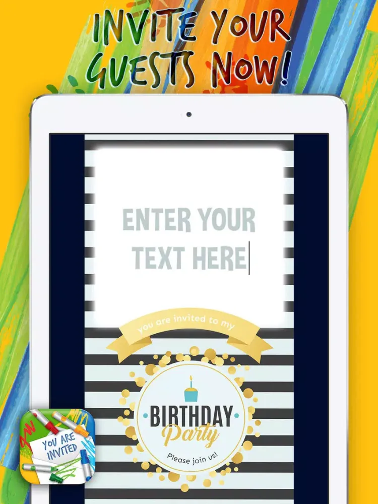 Invitation Cards Designer – Create e-Card Invitations for Birthday, Party & Wedding.s iPad  Screenshots