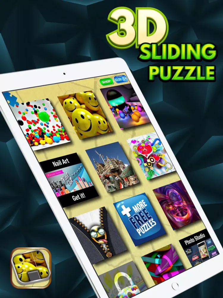 Tangkapan skrin 3D Sliding Puzzle Game for Kids and Adults iPad 