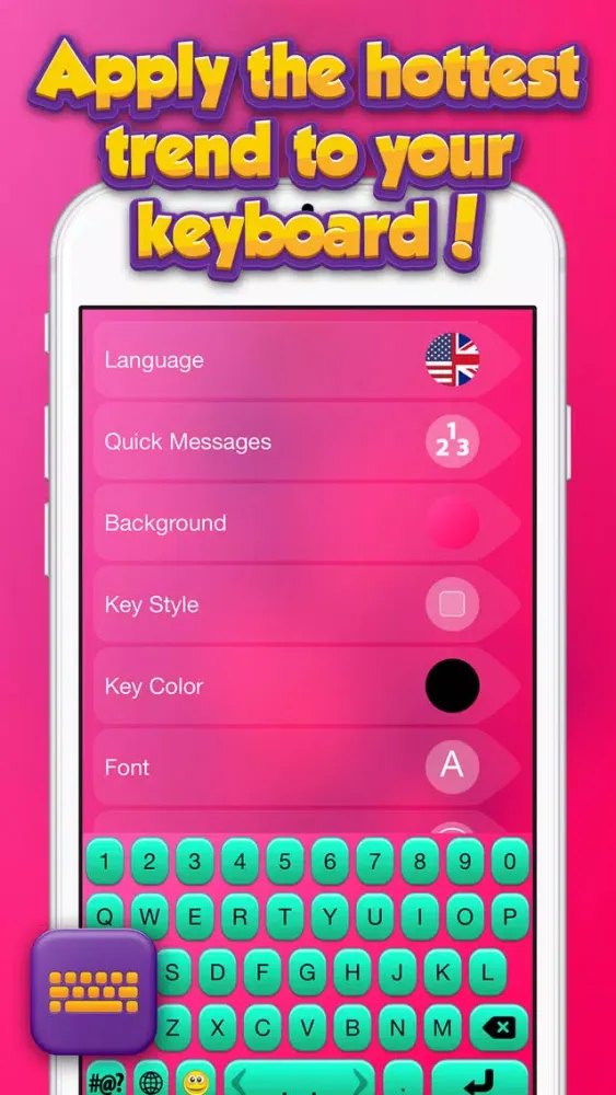 Color-Block Your Keyboard – Custom Themes and Text Fonts with Two Colors Scheme Screenshots
