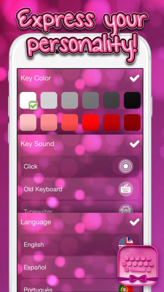 Girly Keyboard Themes Screenshots