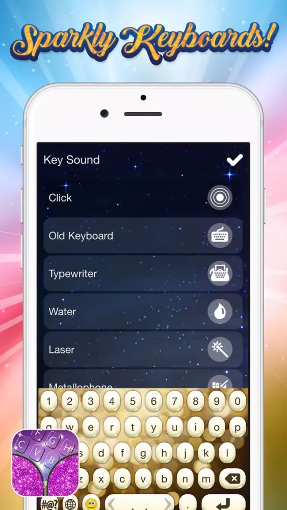 Capturas de tela do Glitter Keyboard for Girls – Colorful Background Theme.s with Pink Glowing Key.s and Cute EmojiS