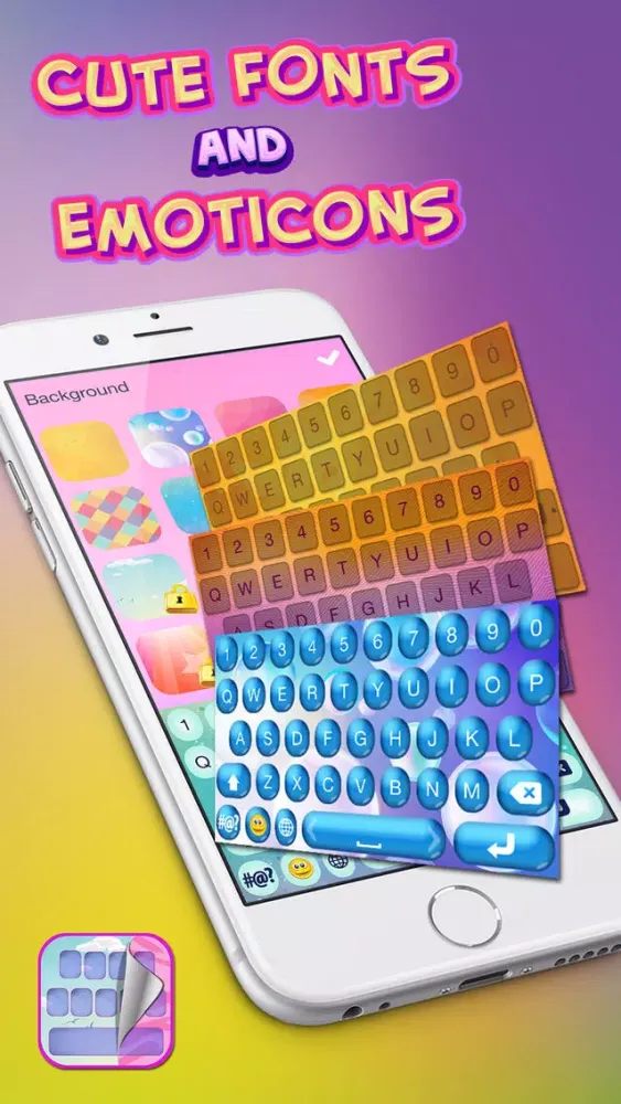 Cute Fonts and Emoticons – Rainbow Keyboard Skins With Color.ful Themes to Pimp Your Text.s应用截图
